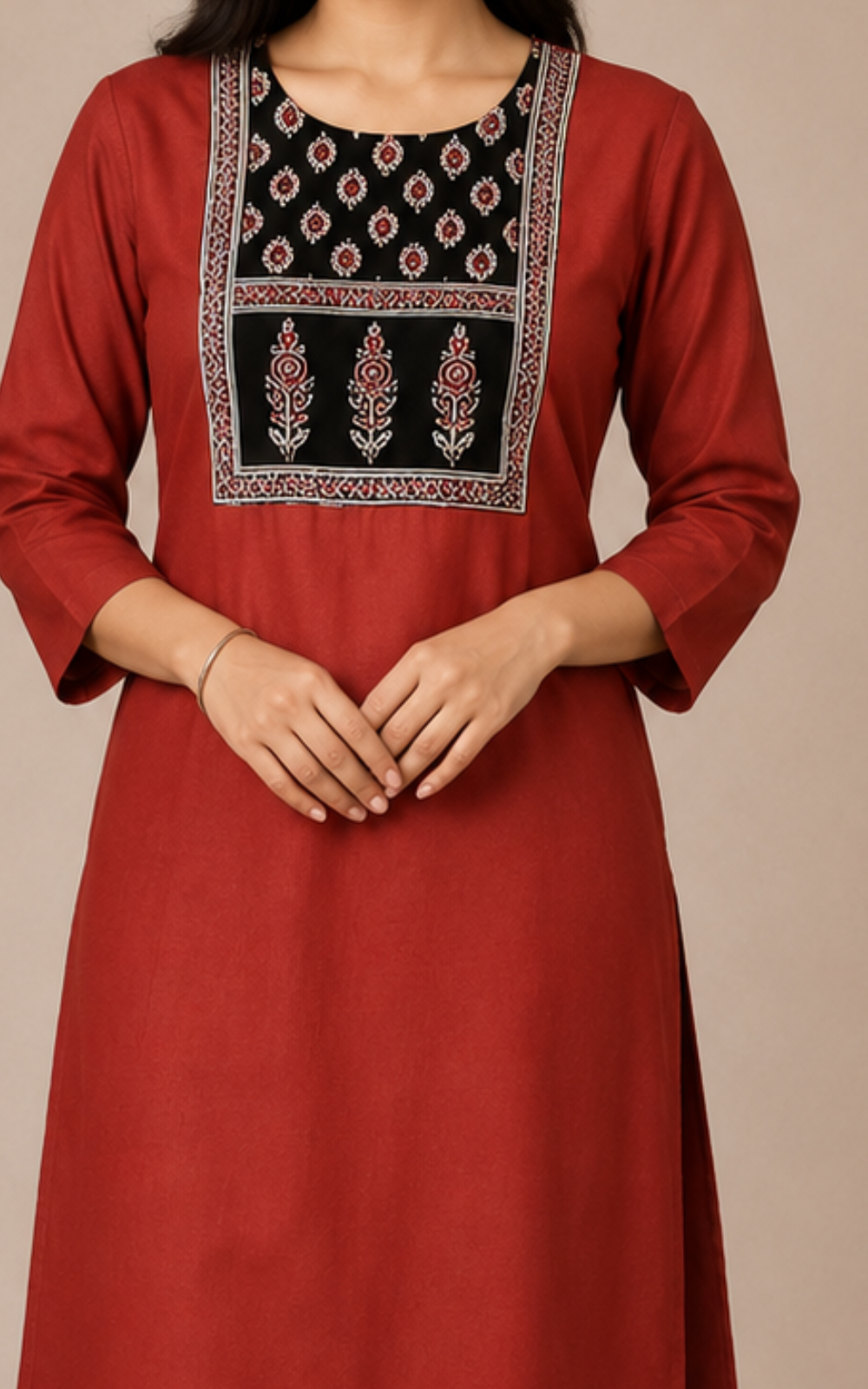 Maroon Thick Cotton Blend Top with Pant Set for Women | Co-Ord Set