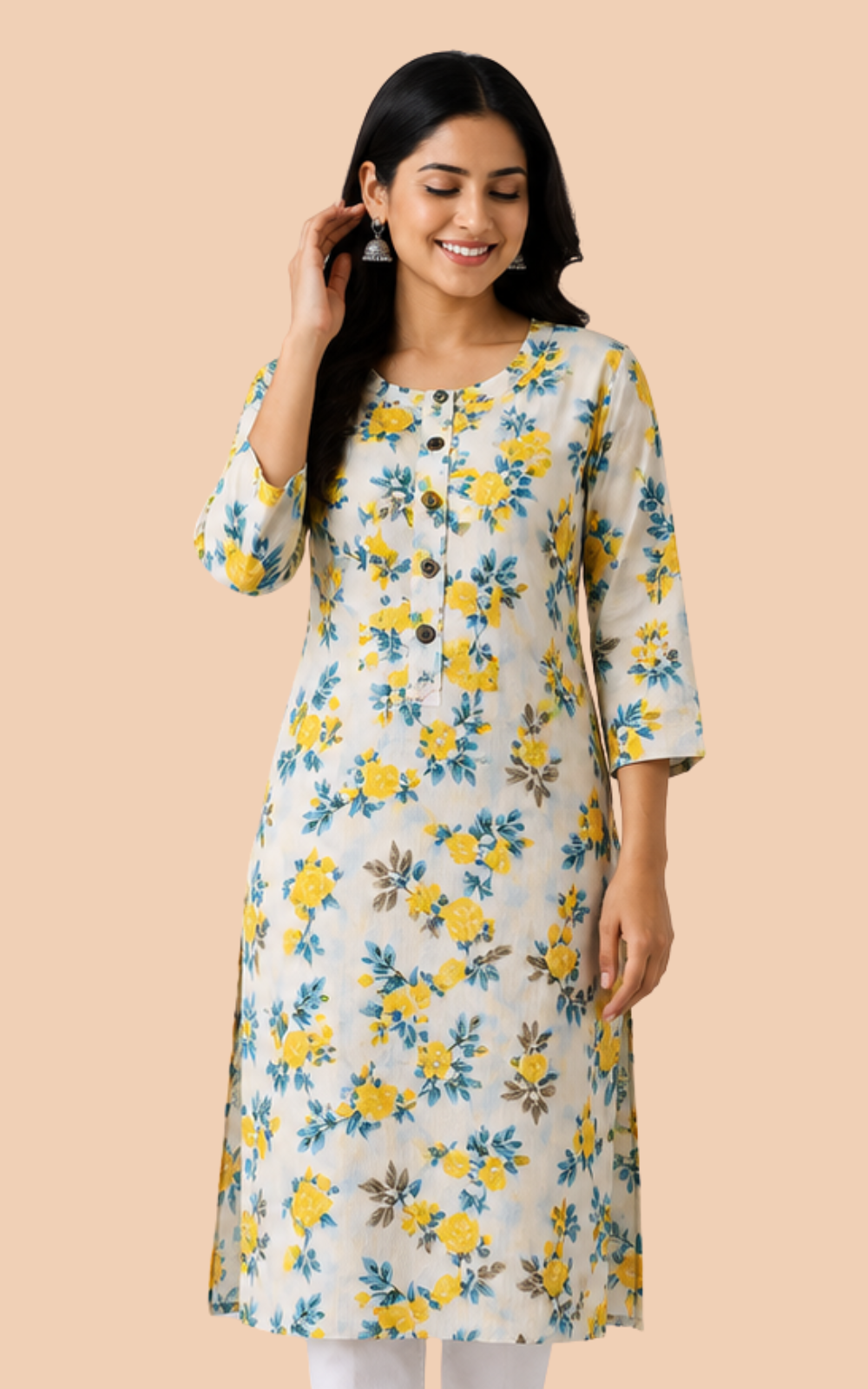 Combo 2 – Bright daily wear | Buy 3 Kurtis for ₹500 Combo (L size)