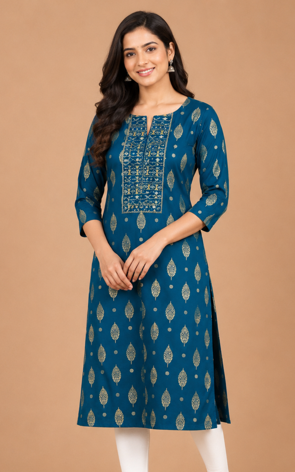 Premium Zora Blue Embroidered Kurti for Women | Elegant Ethnic Wear