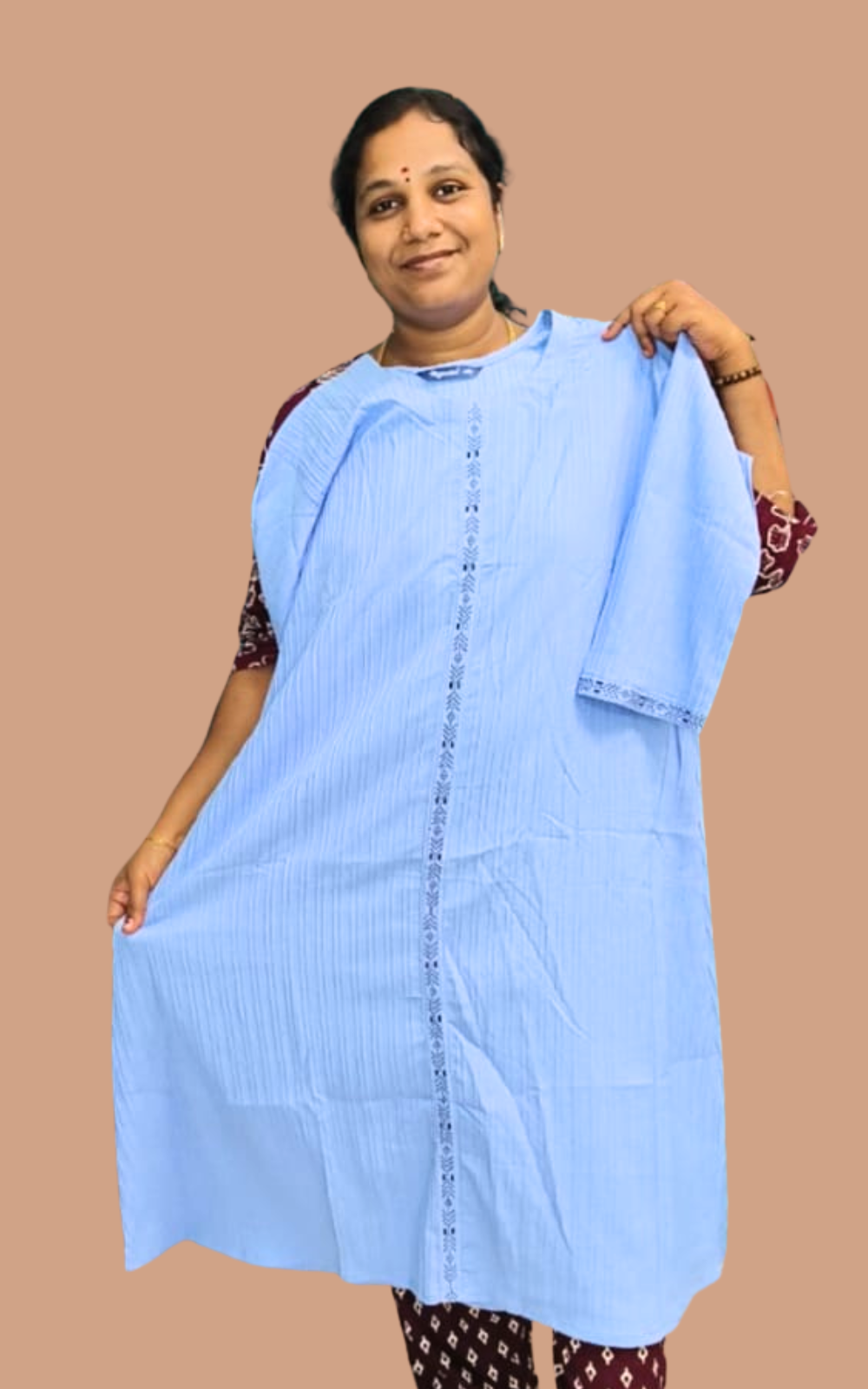 Elegant Plus Size Umbrella Kurti for Women | Soft Popcorn Fabric A-Line Kurti