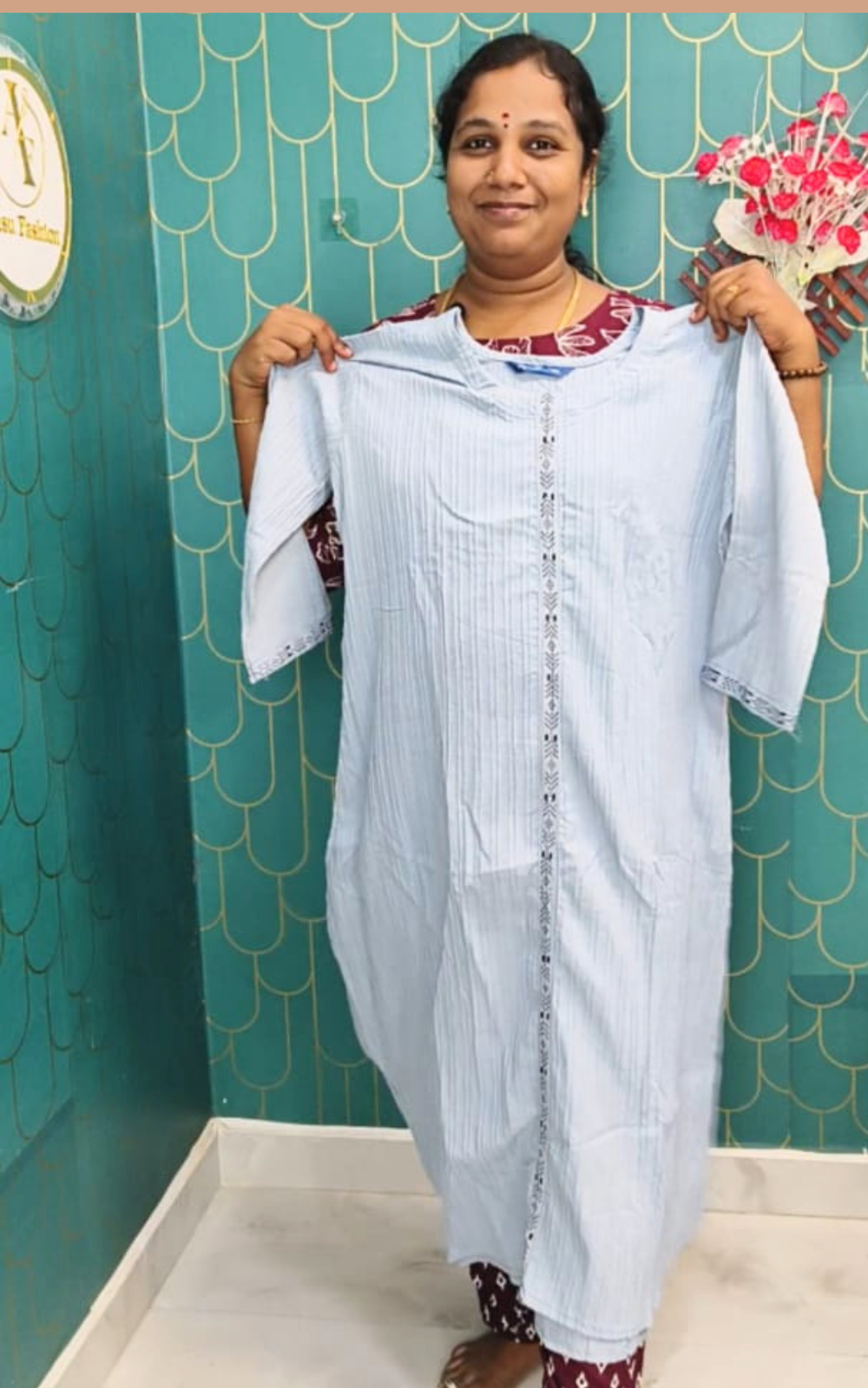 Elegant Plus Size Umbrella Kurti for Women | Soft Popcorn Fabric A-Line Kurti