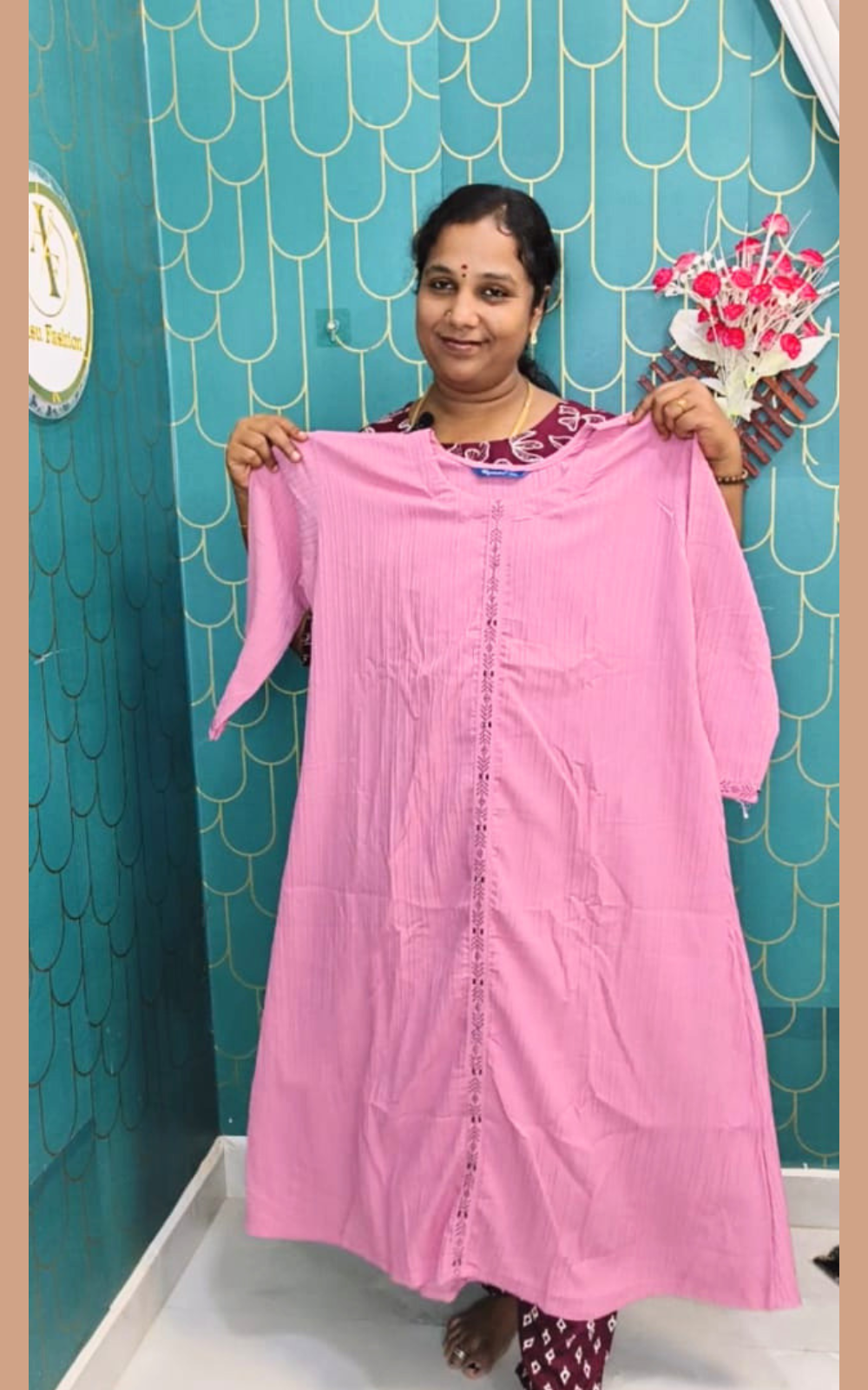 Elegant Plus Size Umbrella Kurti for Women | Soft Popcorn Fabric A-Line Kurti