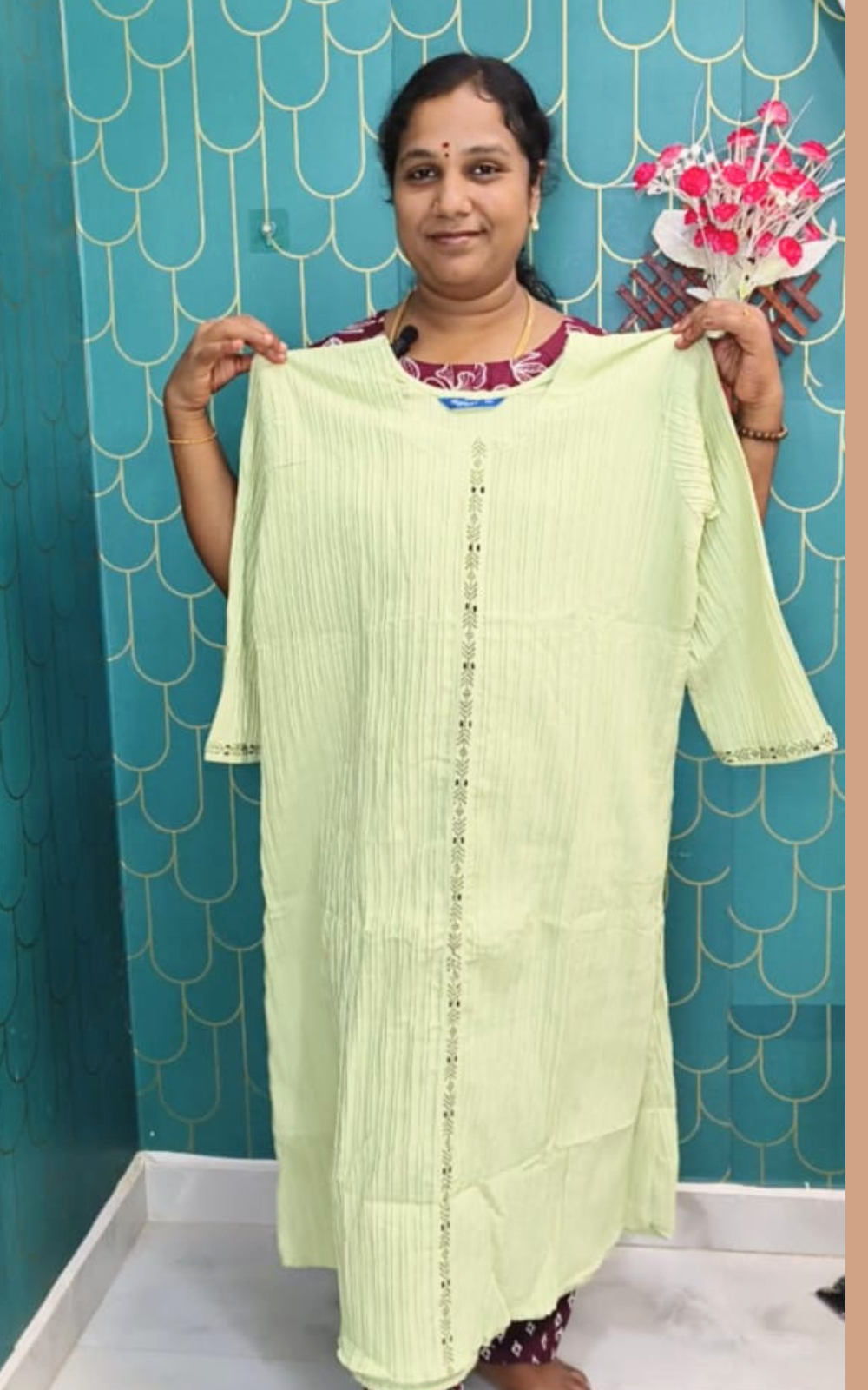 Elegant Plus Size Umbrella Kurti for Women | Soft Popcorn Fabric A-Line Kurti
