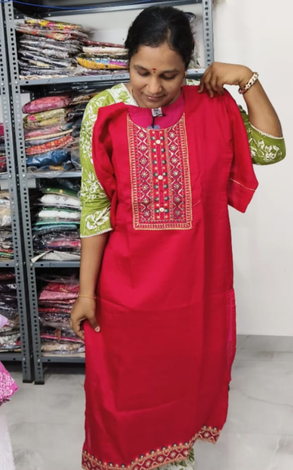 Vichitra Silk Grand Kurti with Soft Lining | Elegant Party Wear Kurti for Women