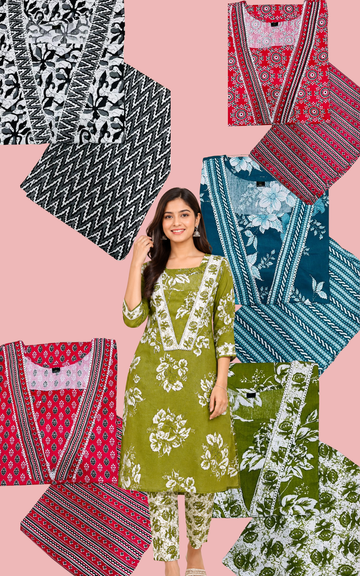 Wholesale Any 5 Random colours | 5 Co-Ord Sets for ₹1600 | Amsu Fashion