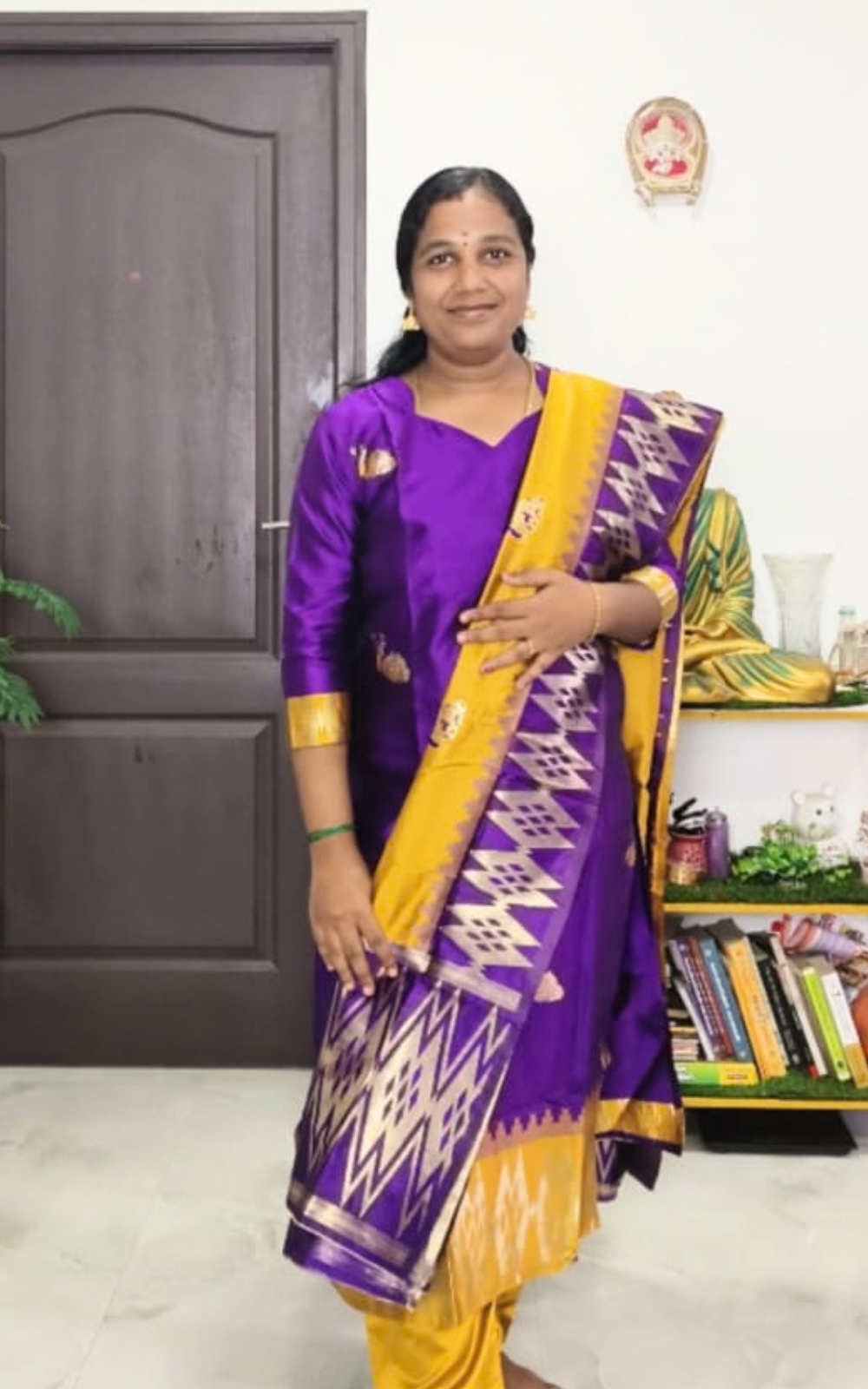 Violet Grand Silk Kurti Set with Complete Zari Work & Full Lining | Kurti Pant Dupatta Set