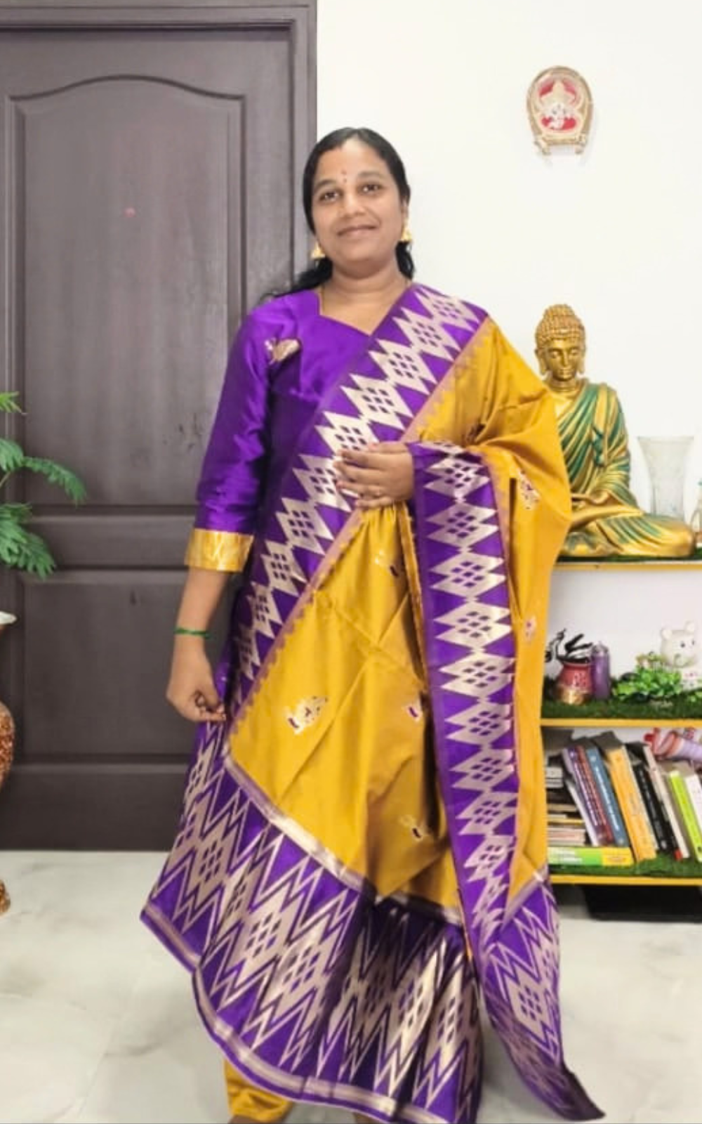 Violet Grand Silk Kurti Set with Complete Zari Work & Full Lining | Kurti Pant Dupatta Set