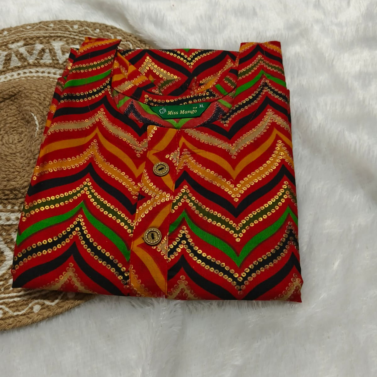Premium Capsule Cotton Foil Printed Multicolour Kurti for Women