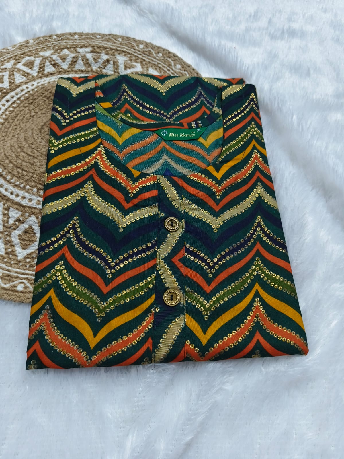 Premium Capsule Cotton Foil Printed Multicolour Kurti for Women