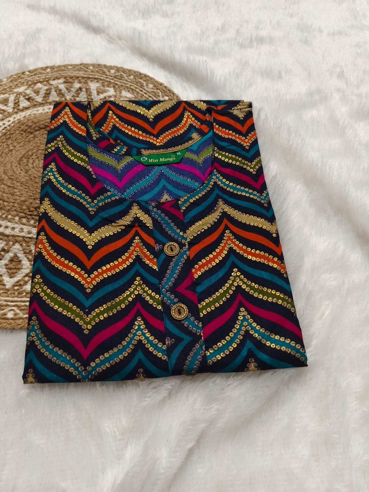 Premium Capsule Cotton Foil Printed Multicolour Kurti for Women