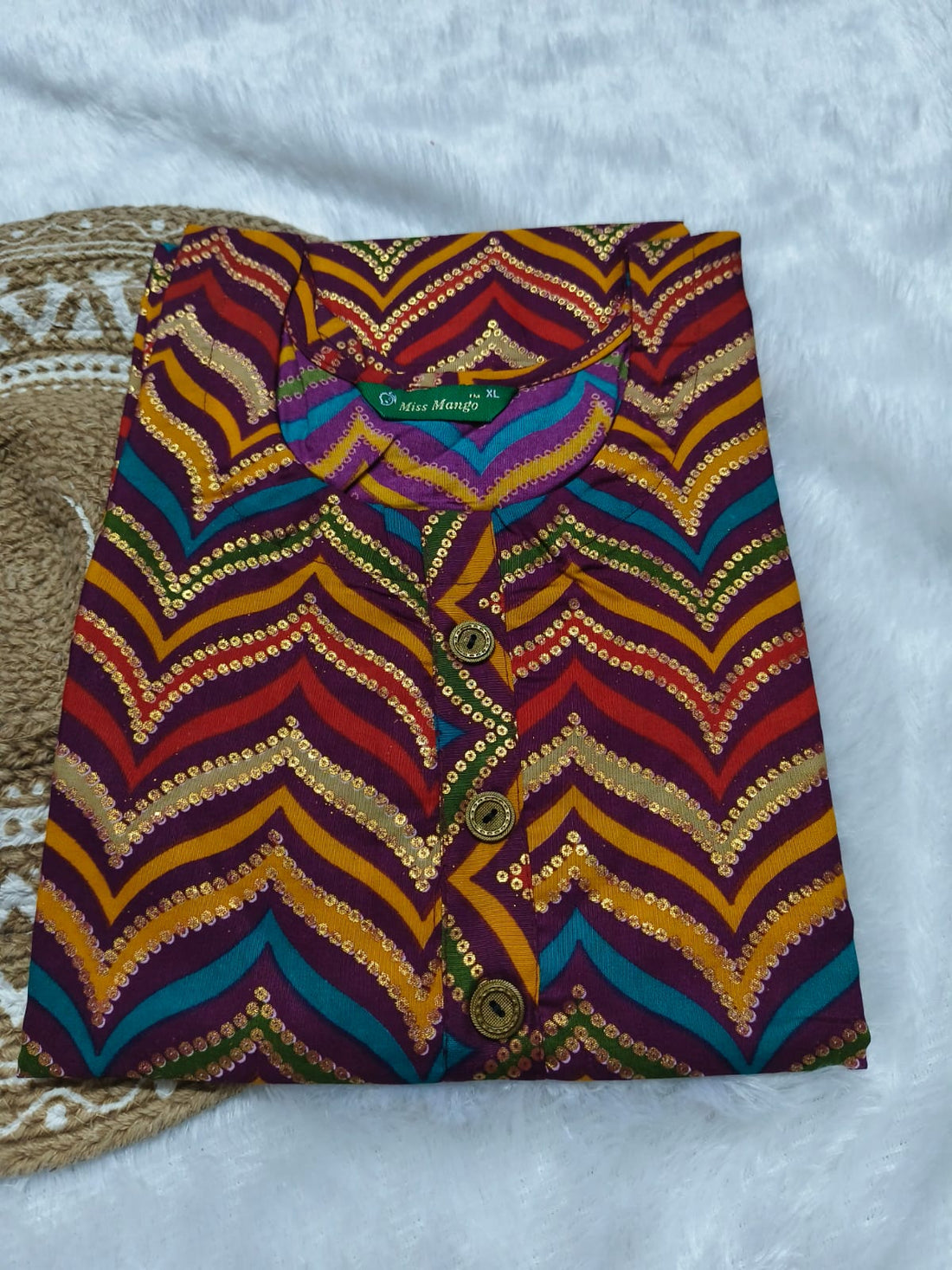 Premium Capsule Cotton Foil Printed Multicolour Kurti for Women