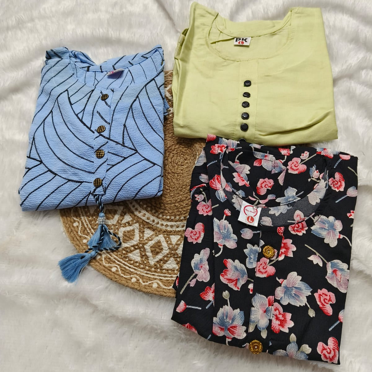 Combo 33- Large trends | Buy 3 Kurtis for ₹500 Combo (L size)