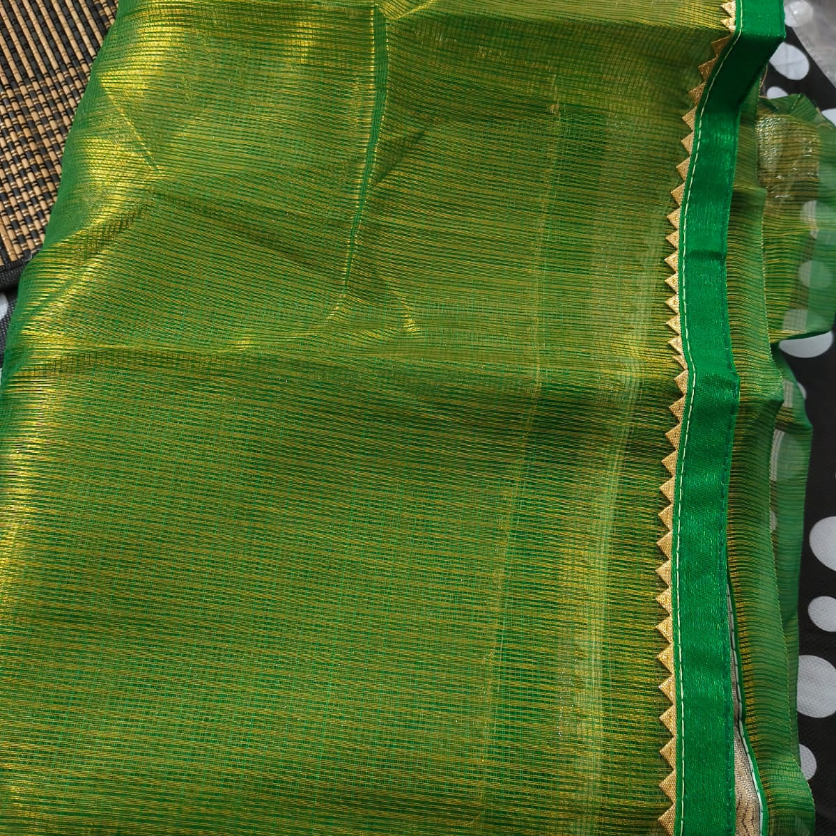 Premium Tissue Organza Saree with Silver Shade Running Blouse | Elegant Party Wear Saree