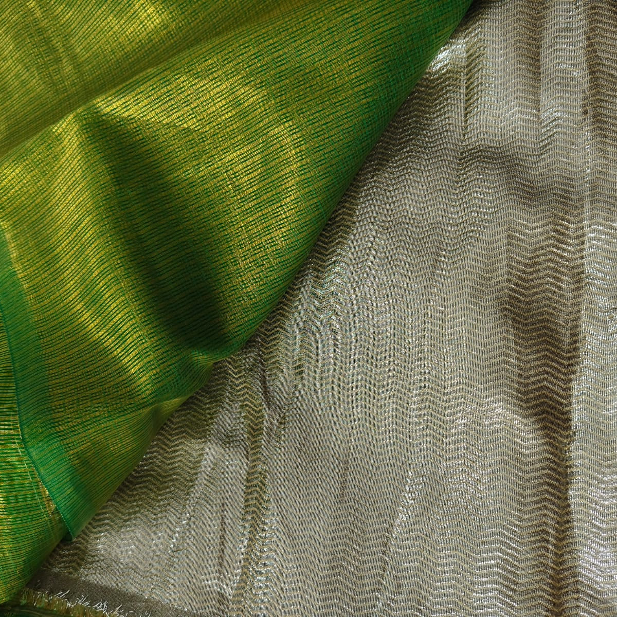 Premium Tissue Organza Saree with Silver Shade Running Blouse | Elegant Party Wear Saree