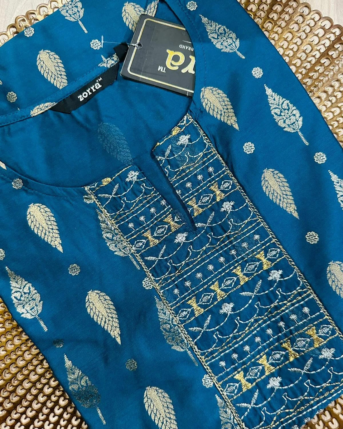 Premium Zora Blue Embroidered Kurti for Women | Elegant Ethnic Wear
