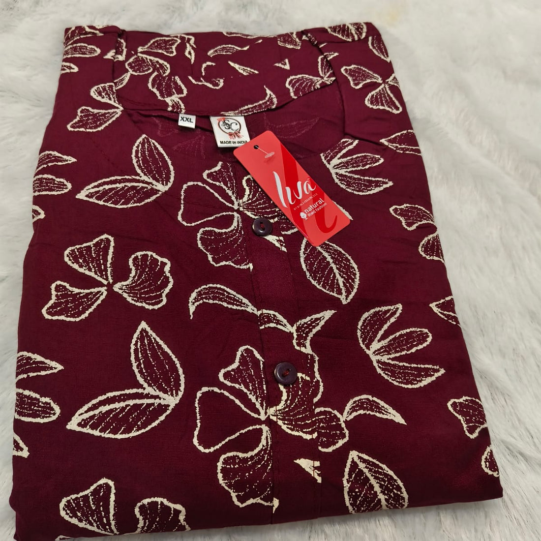 Maroon Women's Premium Printed Co-Ord Set | Stylish Top & Straight Pant Set