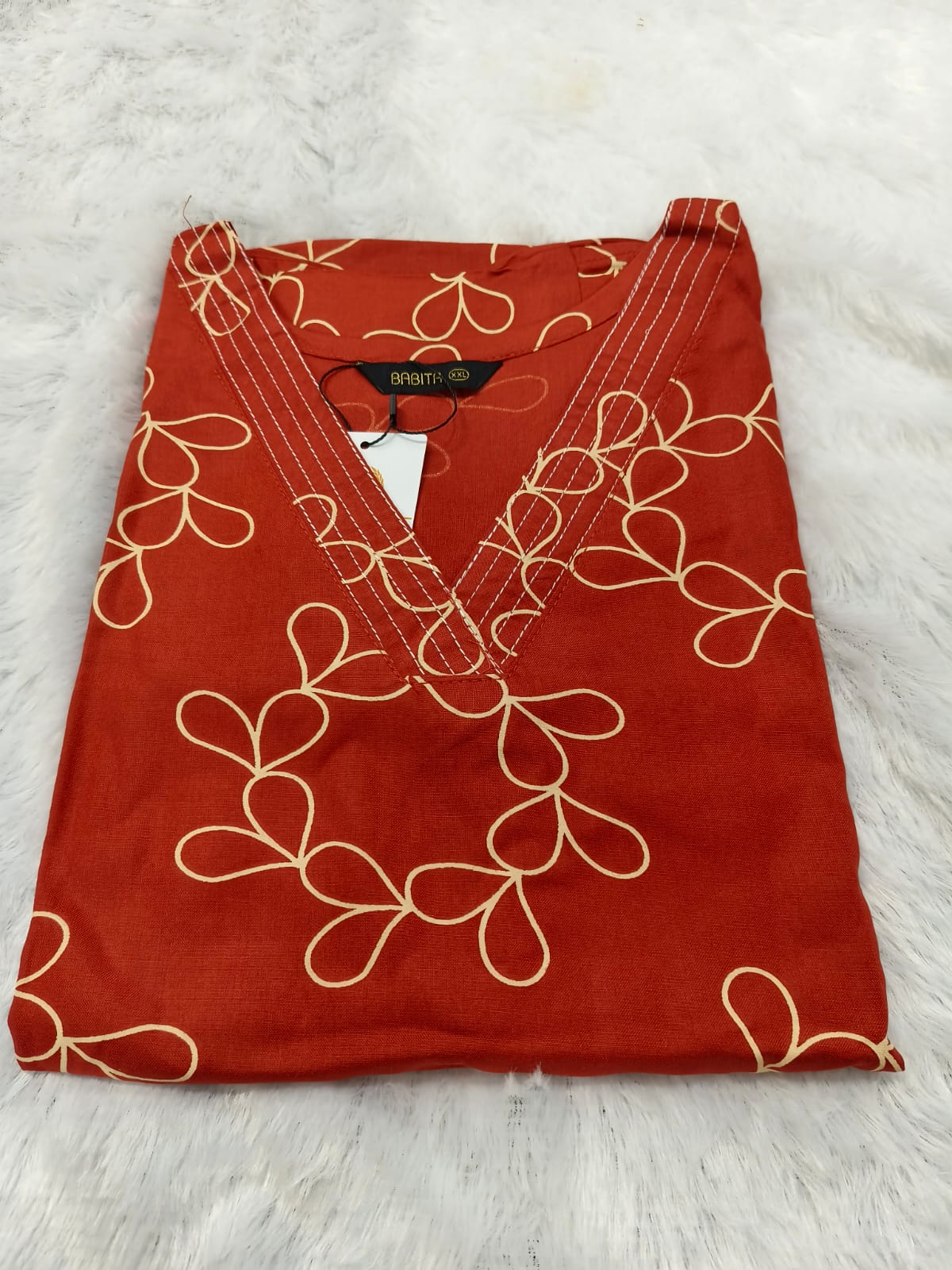Rustic Orange Women's Premium Printed Co-Ord Set with Pocket | Stylish Top & Straight Pant Set