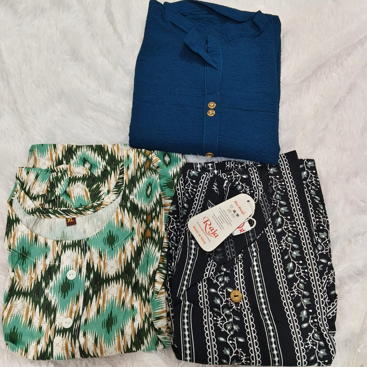 Combo 13- pattern blasts | Buy 3 Kurtis for ₹500 Combo (XL size)