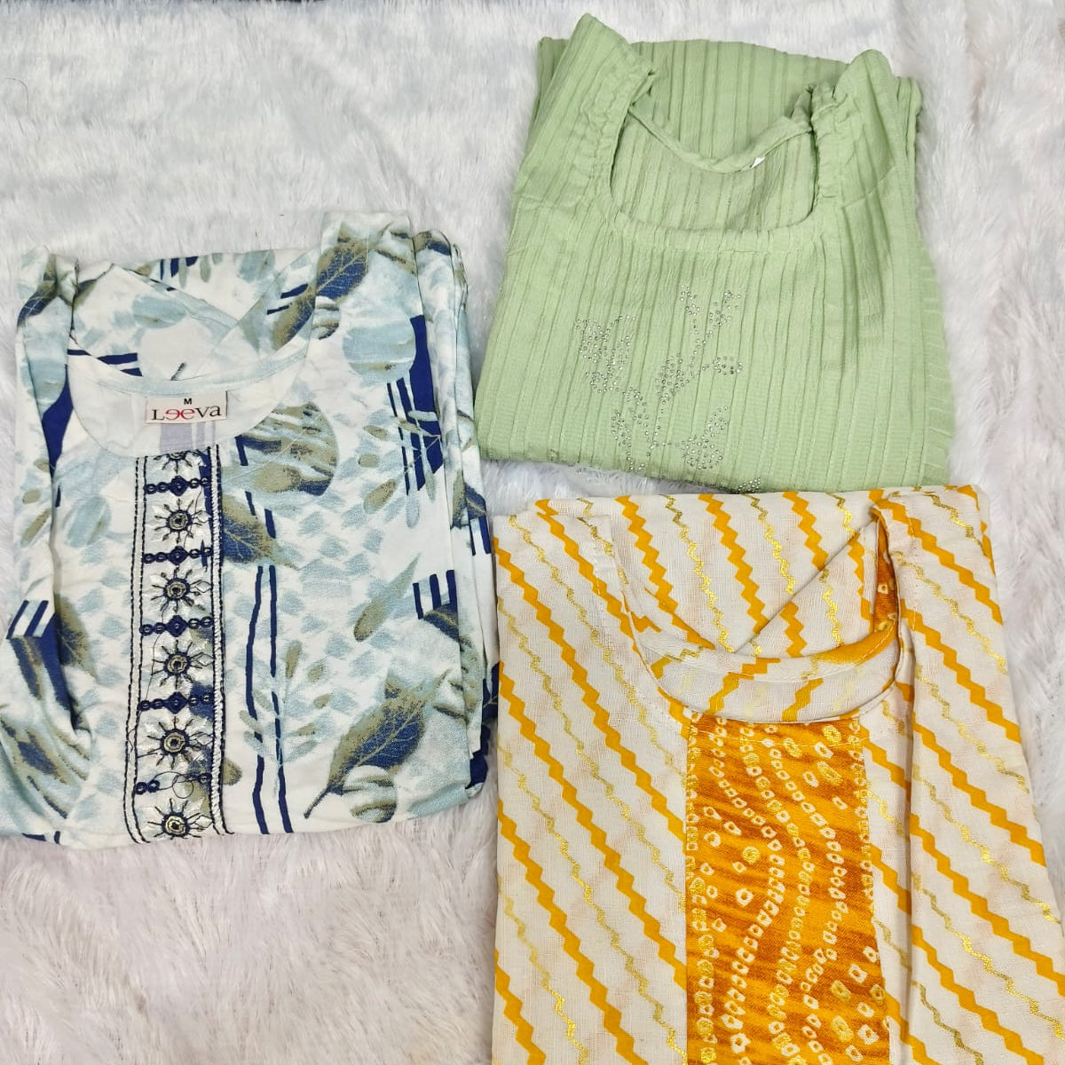 Combo 19- mini trends | Buy 3 Kurtis for ₹500 Combo (M size)