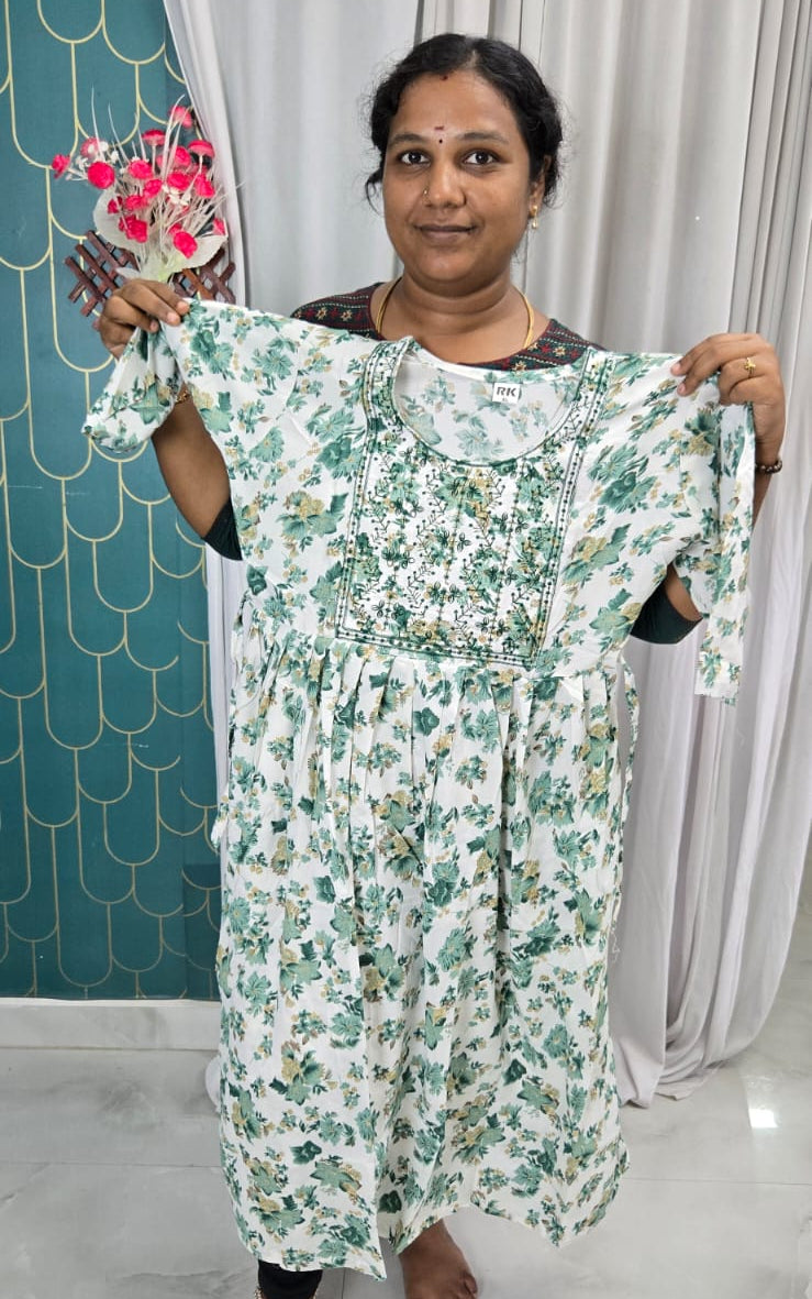 Popcorn Lightweight Umbrella Kurti | Floral Printed Flared Daily Wear Kurti
