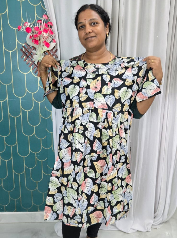 Women's Popcorn Delta Umbrella Kurti | Floral Printed Flared Daily Wear Kurti
