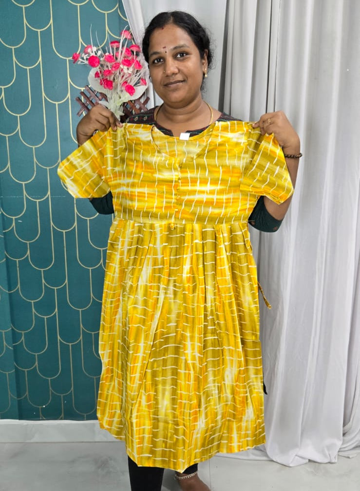 Women's Popcorn Delta Umbrella Kurti | Floral Printed Flared Daily Wear Kurti