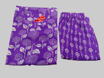 Lavender Liva Brand Women's Premium Printed Co-Ord Set | Stylish Top & Straight Pant Set