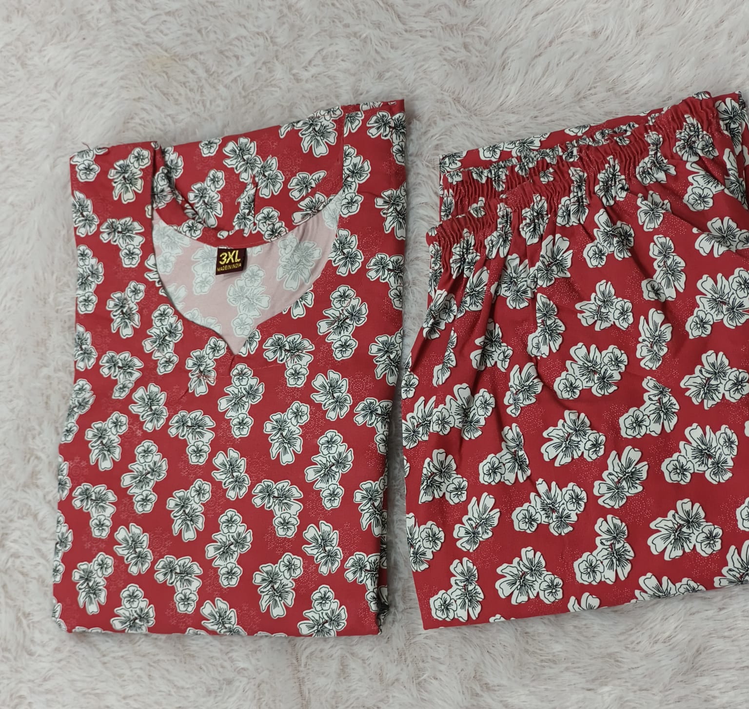 Lafar Cotton Co-Ord Set for Women | Printed Top & Bottom Set - 3XL | Buy 2 Sets for ₹599