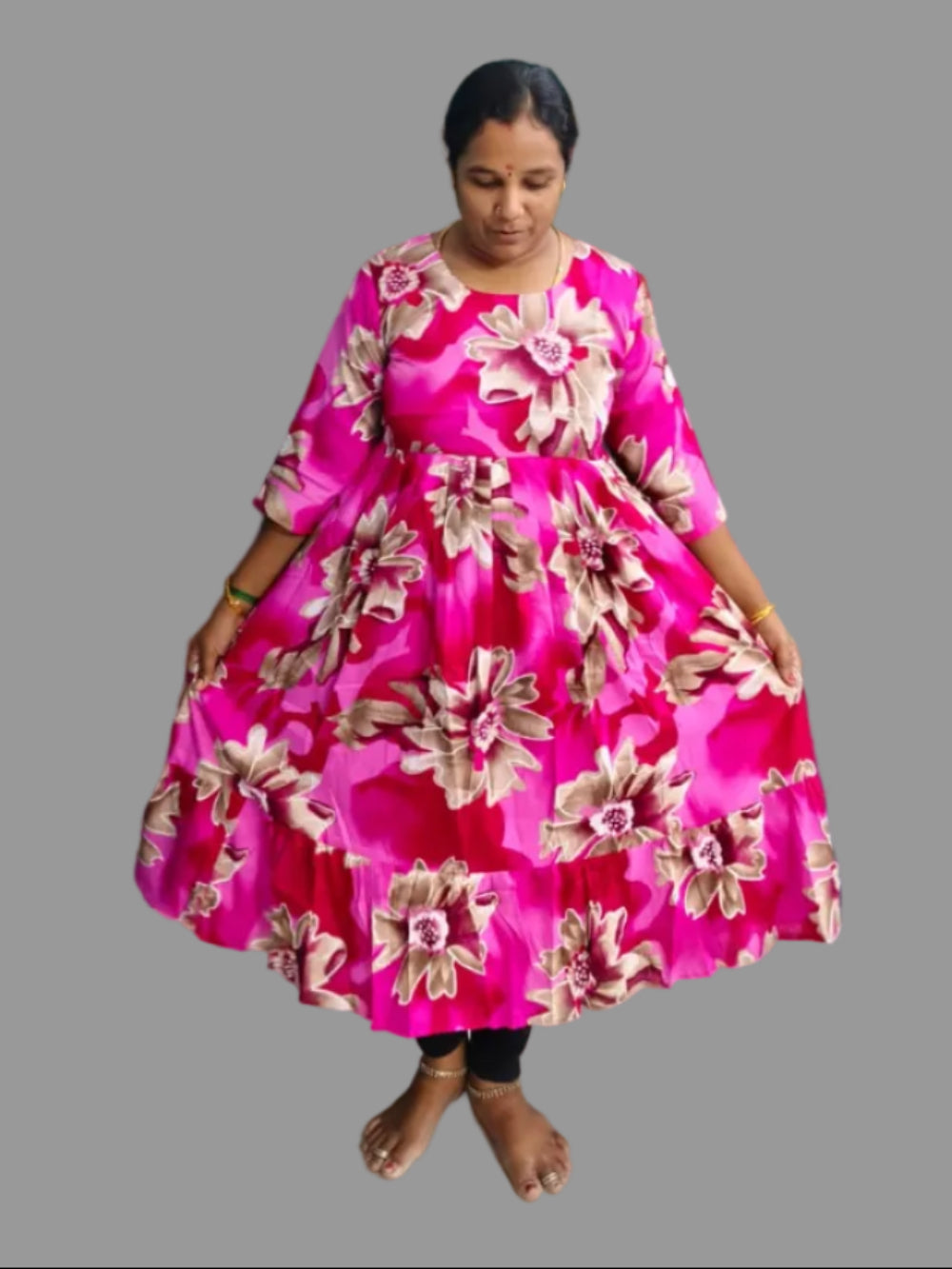 Pink Premium Delta Silk Maxi Gown with complete lining