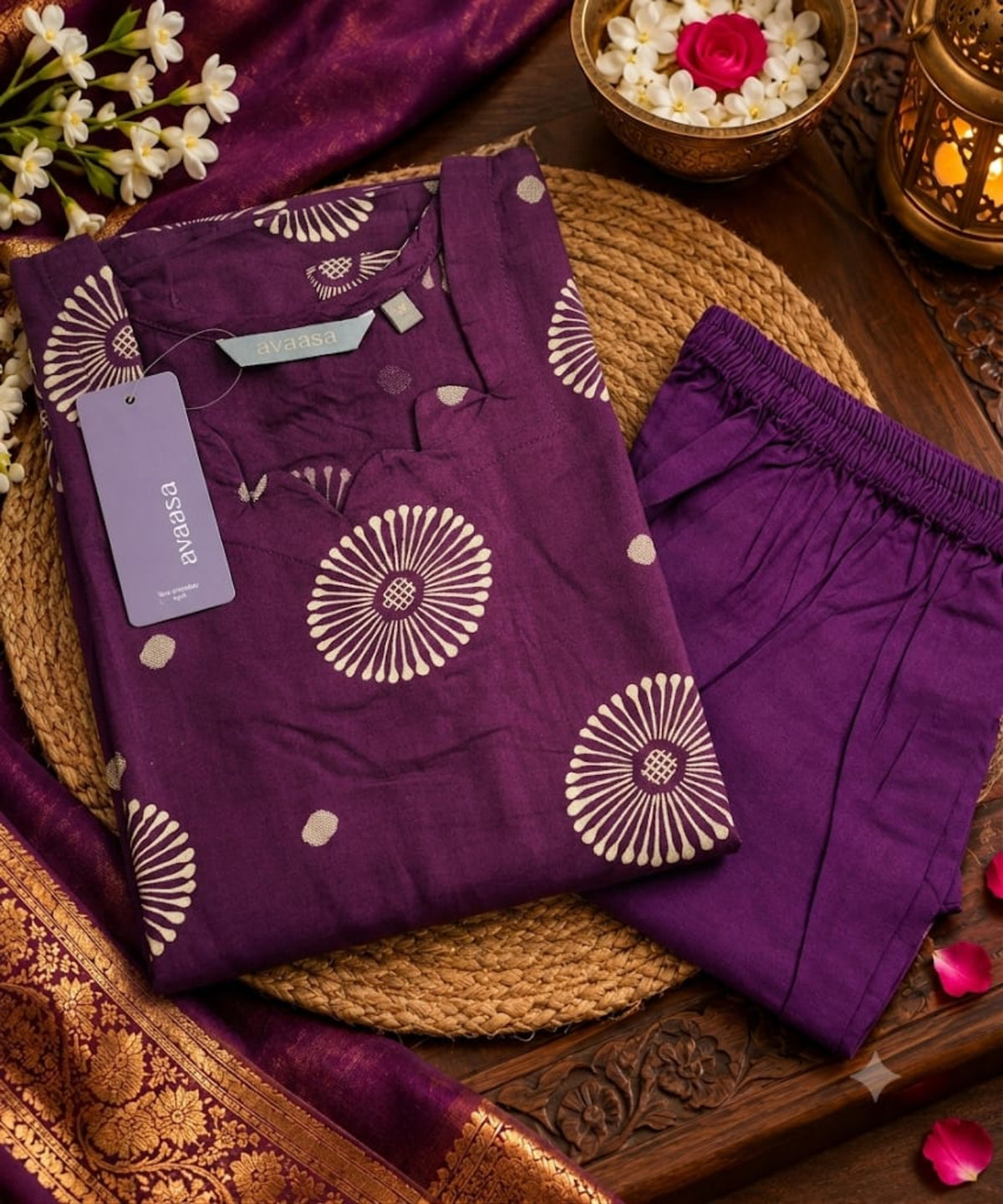 Dark wine Branded Soft Rayon Kurti with Pant Co-Ord Set –  Ethnic Wear for Women