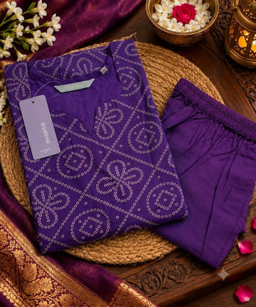 Violet Branded Soft Rayon Kurti with Pant Co-Ord Set –  Ethnic Wear for Women