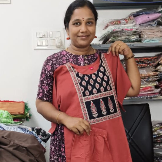 Maroon Thick Cotton Blend Top with Pant Set for Women | Co-Ord Set