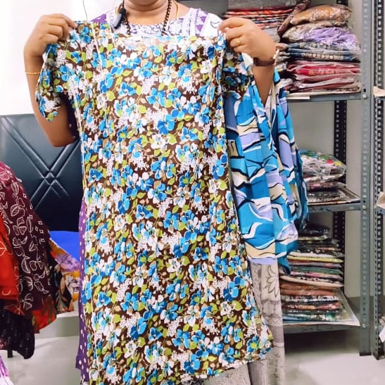 Women's Printed Popcorn Delta Kurti | Soft Lightweight Office Wear