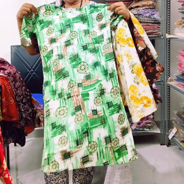 Women's Printed Popcorn Delta Kurti | Soft Lightweight Office Wear