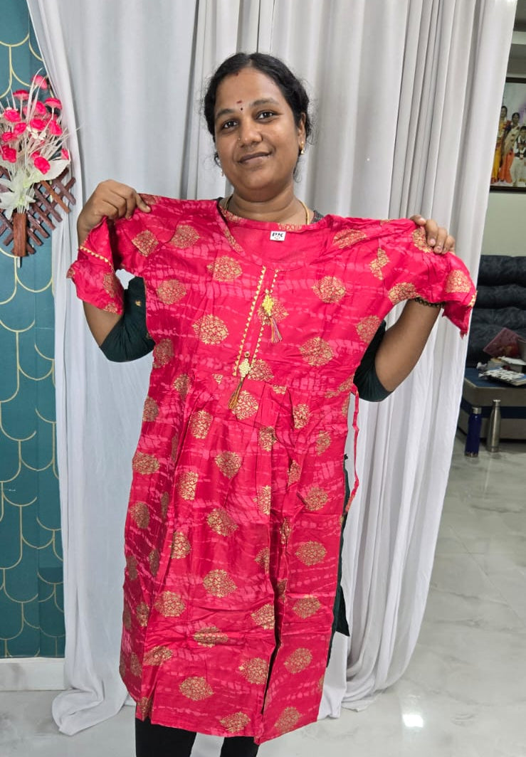 Womens 250rs Floral Printed Flared Nyracut Daily Wear Kurti {L Size}