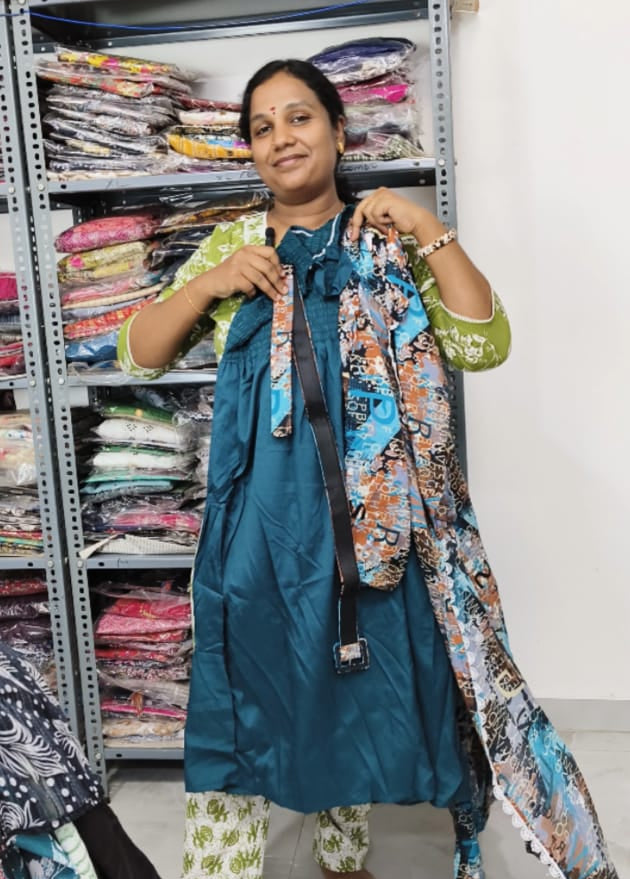 Women's Georgette Long Gown with Printed Overcoat & Hip Belt | Stretchable Free Size (S to L)