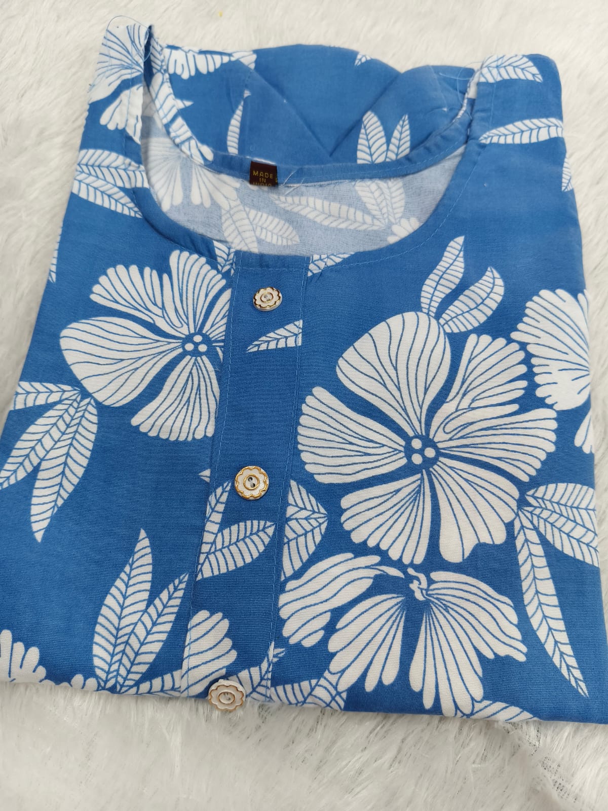 Floral Print Soft Cotton Kurti - M size | Comfortable Casual & Everyday Wear Kurti for Women